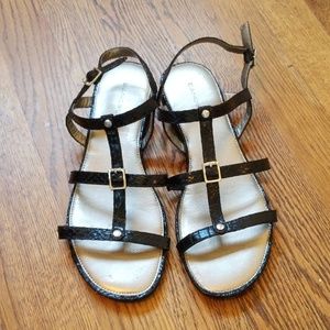 2/$20 EUC Bandolino Black Snakeskin Sandals Size 8